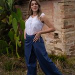 Pantalone Carol in satin di cotone