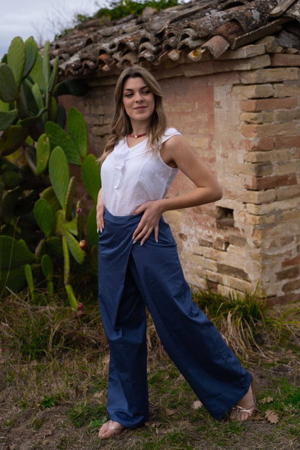 Pantalone Carol in satin di cotone