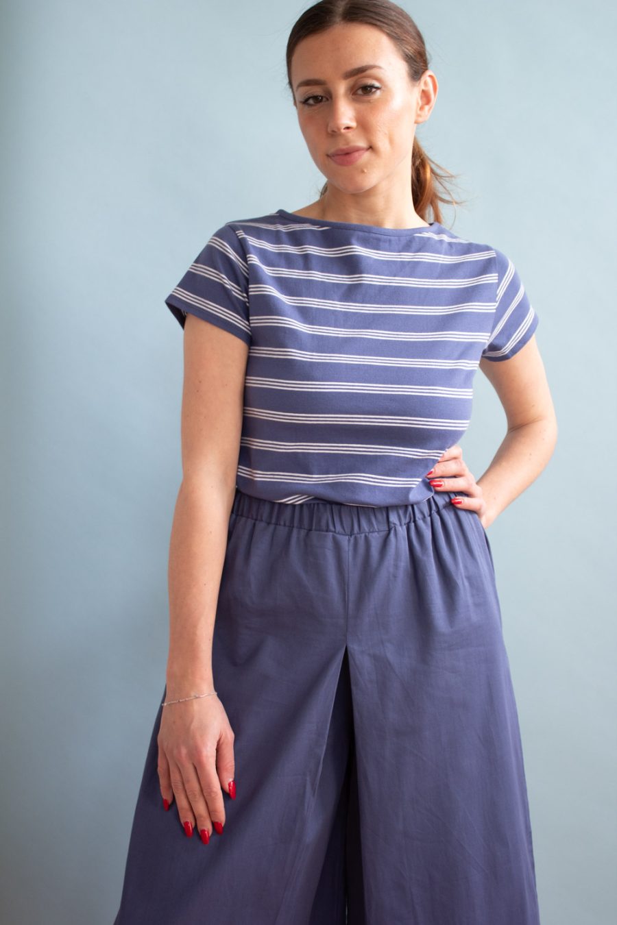 Pantalone Zoe in satin di cotone - Image 2