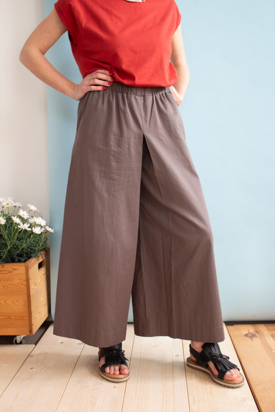Pantalone Zoe in satin di cotone - immagine 2