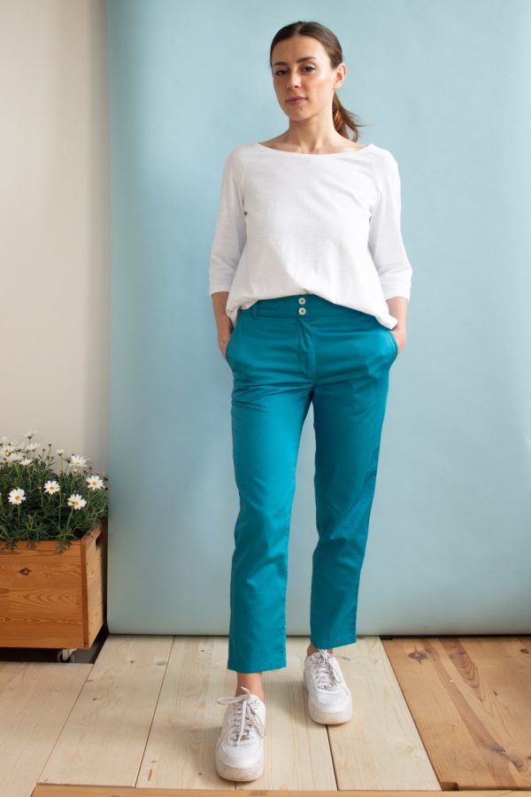 Pantalone Faggio in satin di cotone