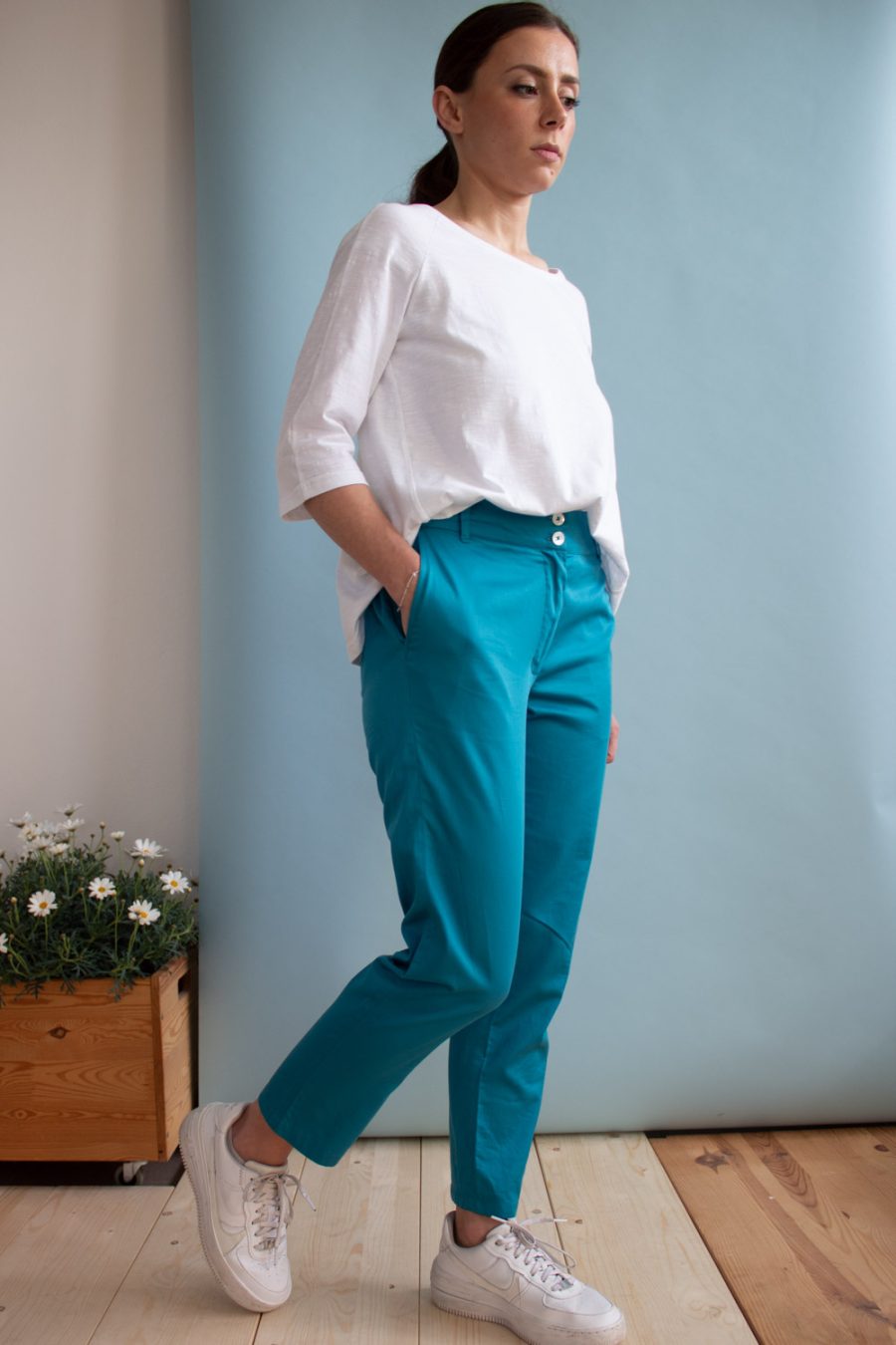 Pantalone Faggio in satin di cotone - immagine 2