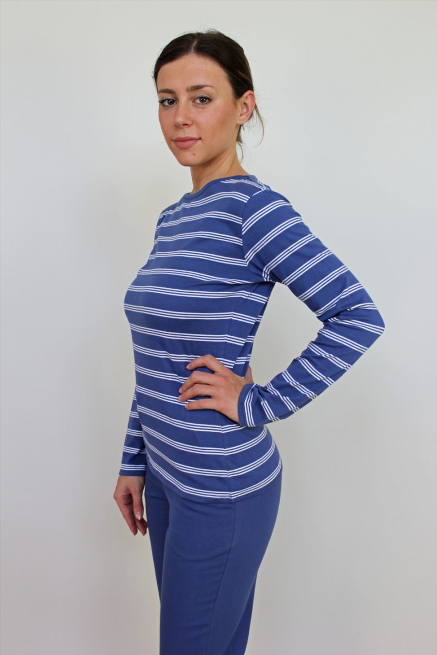 T-shirt Bateau in jersey di cotone biologico stretch - immagine 3