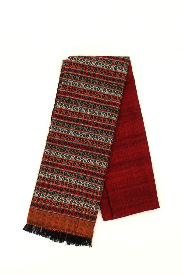 Sciarpa in cotone jacquard motivo geometrico rombi