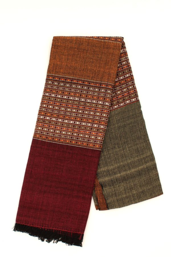 Sciarpa in cotone jacquard motivo geometrico scacchi