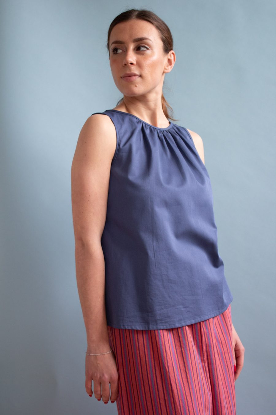 Top Ketty in satin di cotone - immagine 3