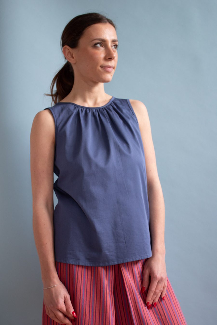 Top Ketty in satin di cotone