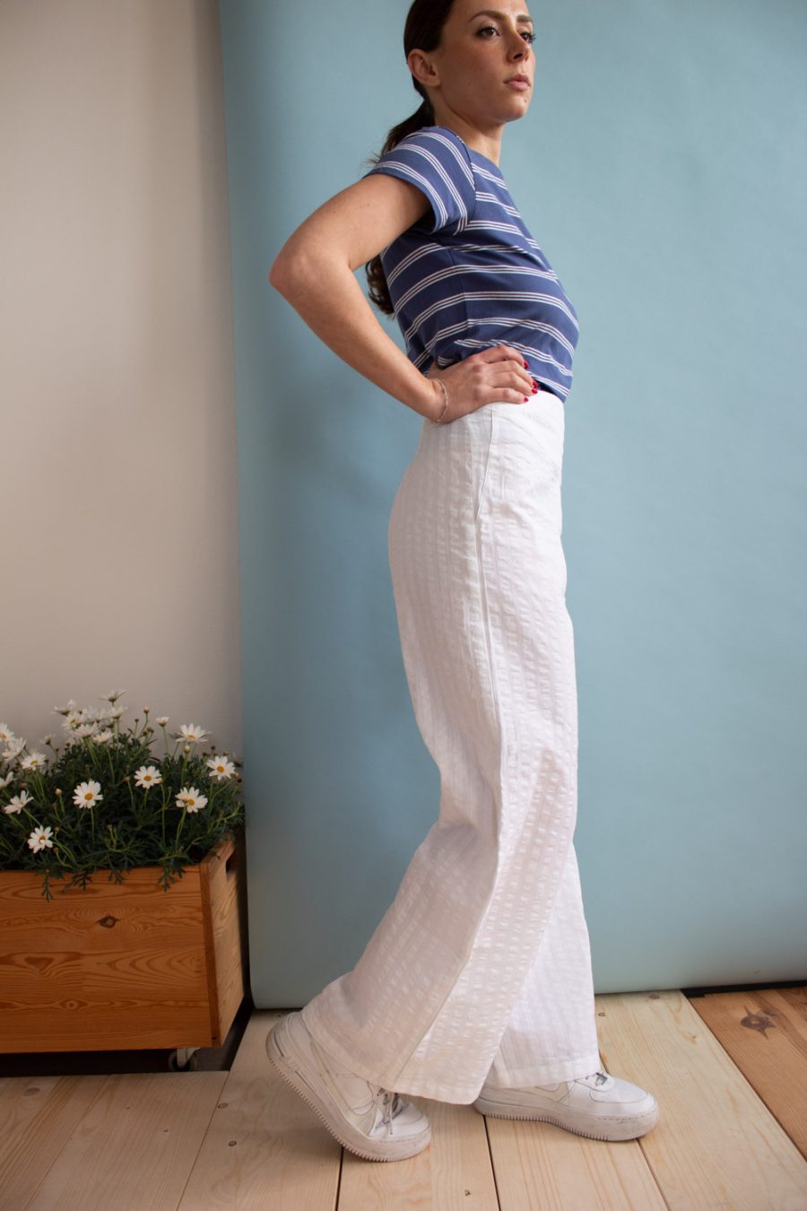 Pantalone Giada in cotone seersucker - Image 3