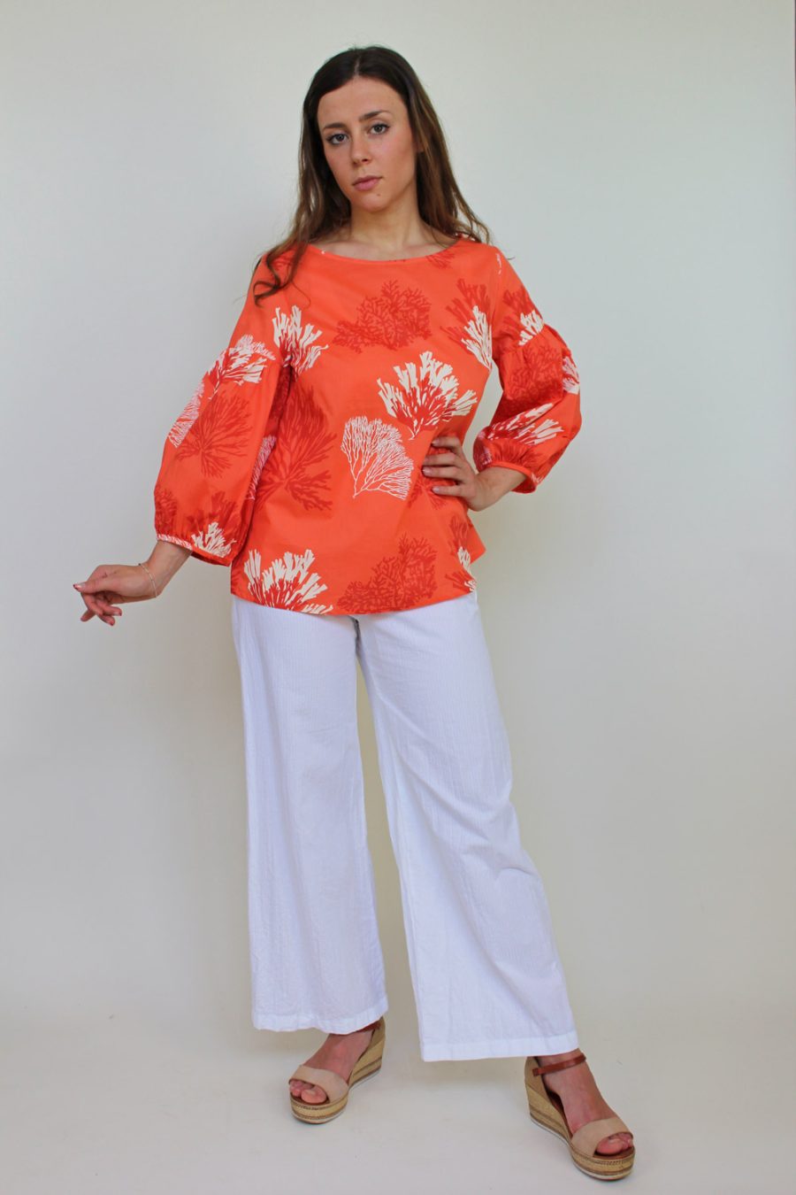 Blusa Forsizia in cotone stampato - Image 2