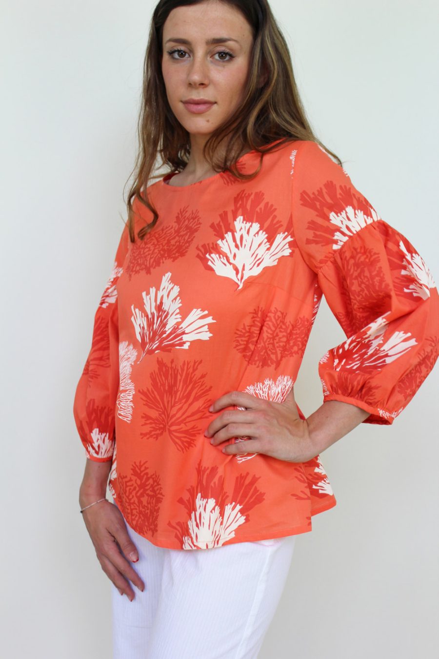 Blusa Forsizia in cotone stampato - Image 3