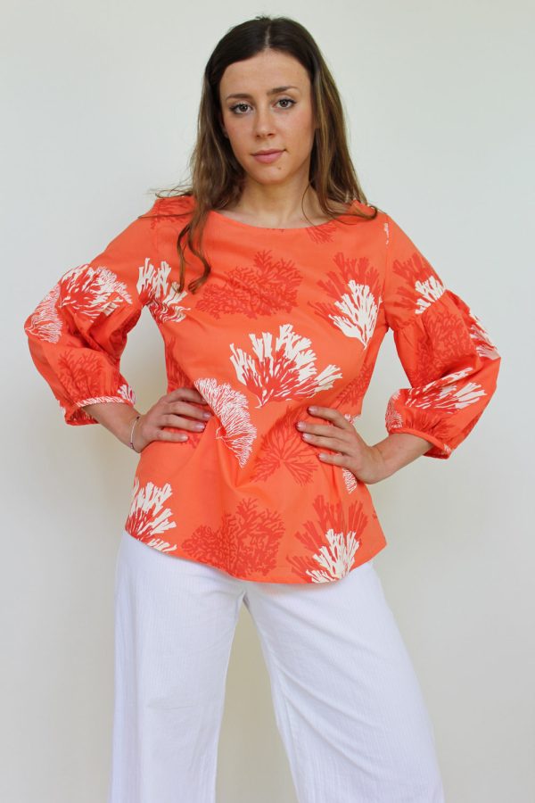 Blusa Forsizia in cotone stampato