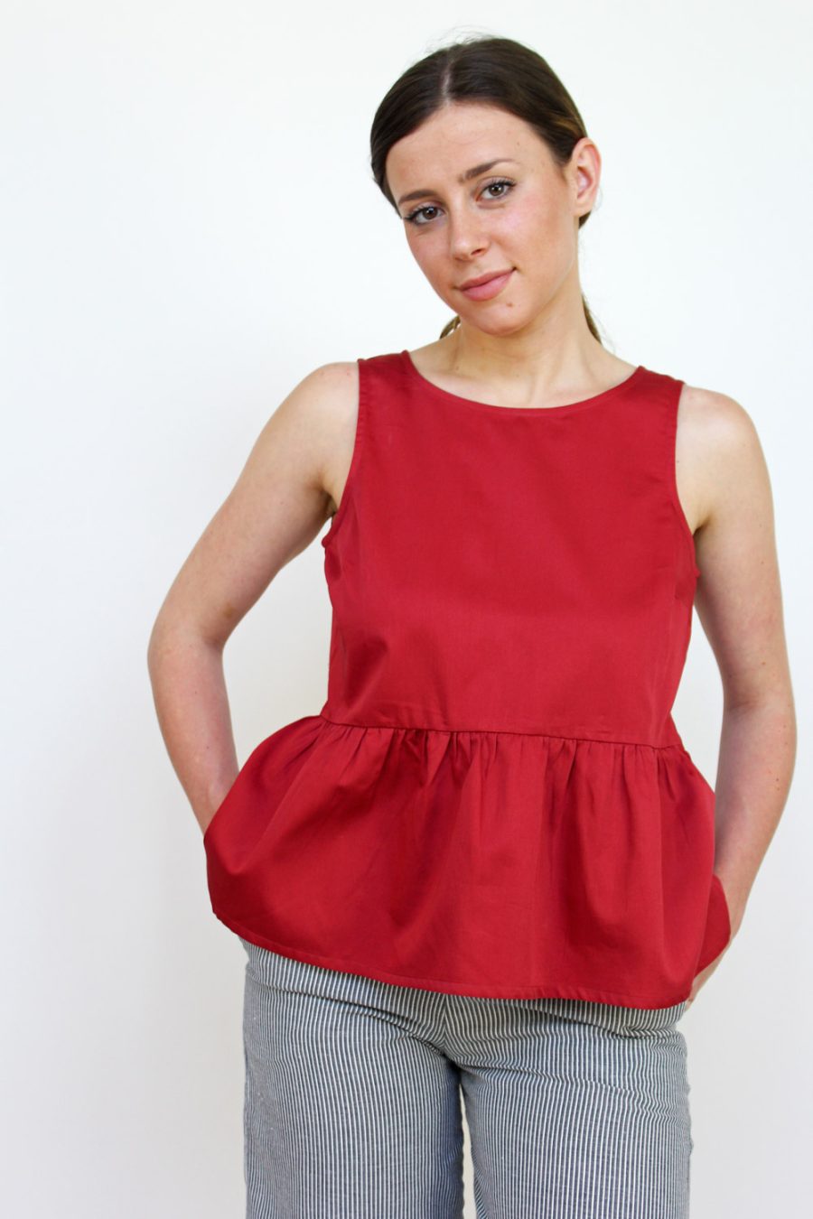 Top Serenella in satin di cotone - Image 2