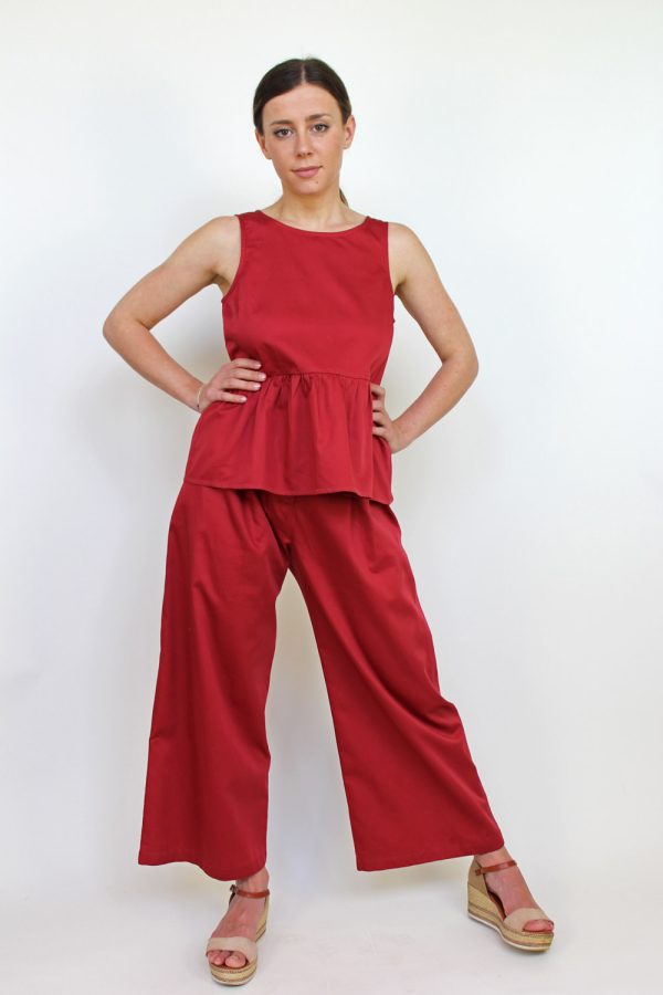 Top Serenella in satin di cotone