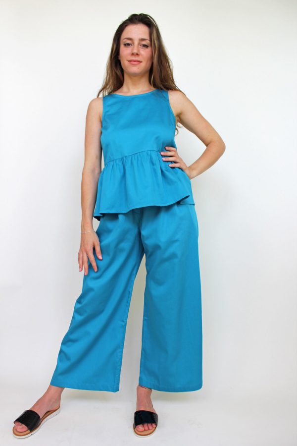 Top Serenella in satin di cotone