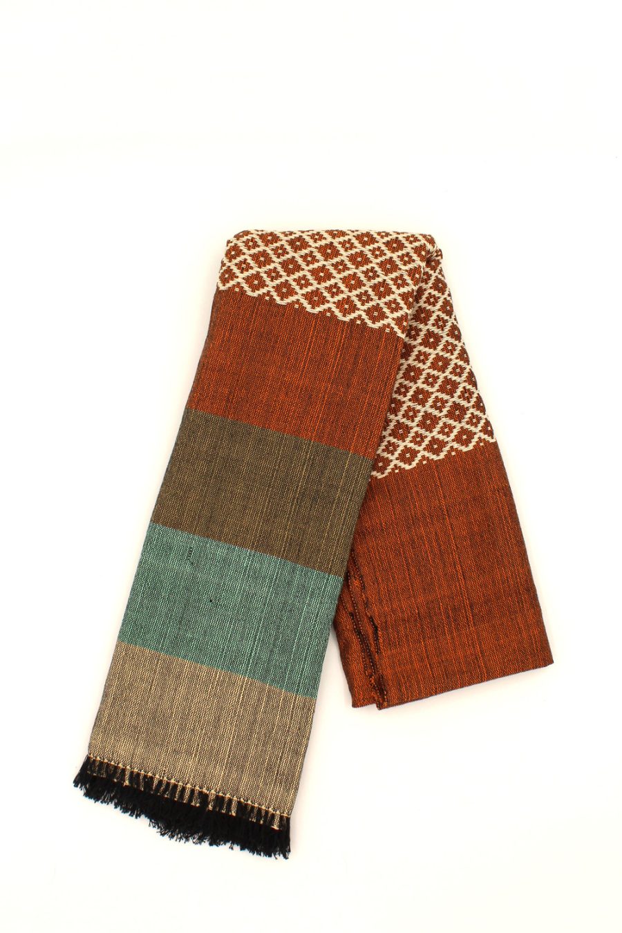 Sciarpa cotone jacquard motivo nido d'ape - immagine 4