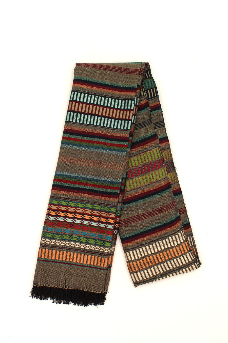 Sciarpa cotone e viscosa jacquard multirighe - Image 5