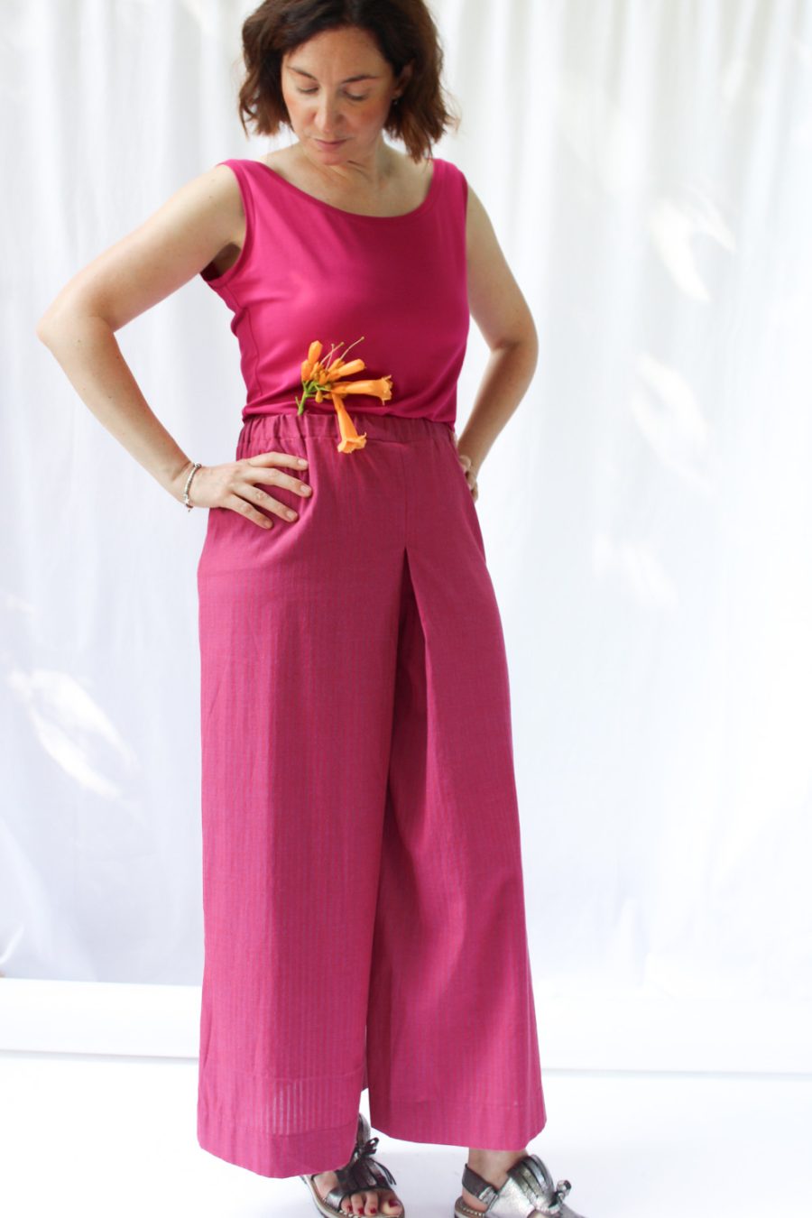 Pantalone Zoe in cotone operato - Image 2