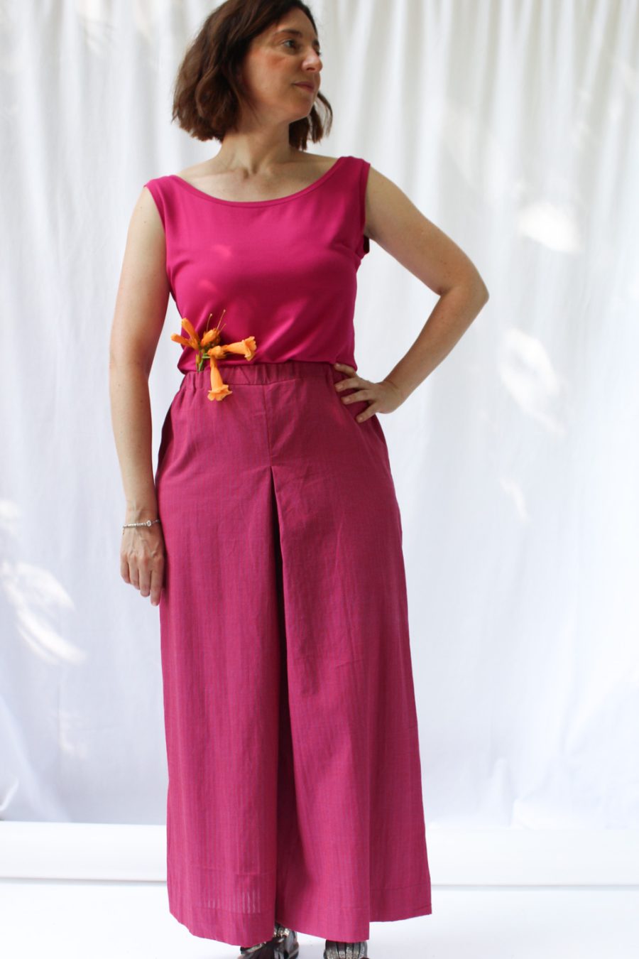 Pantalone Zoe in cotone operato