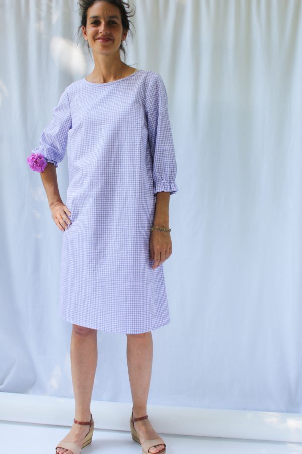 Abito Vichy in cotone stampato