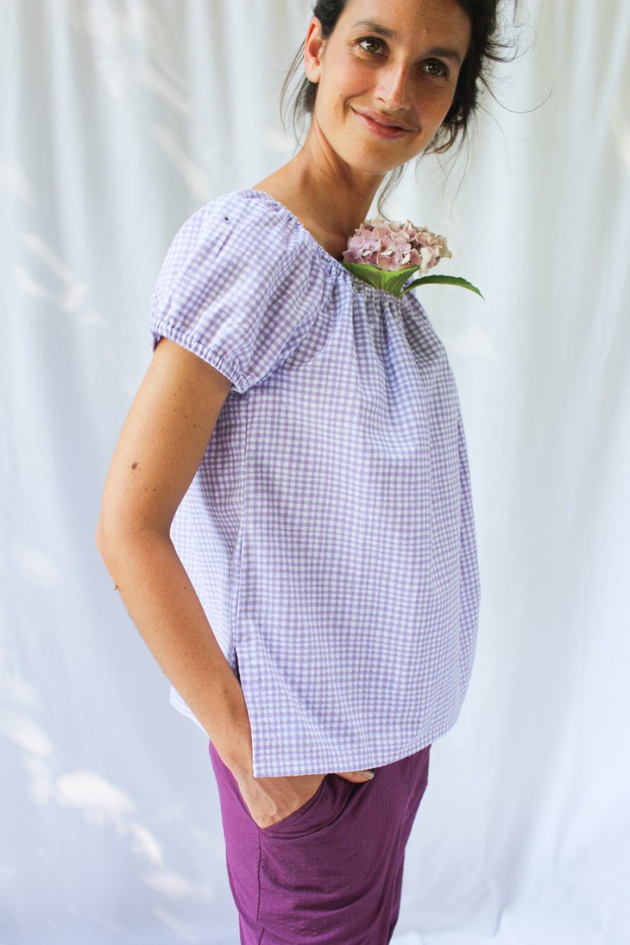 Blusa Puthia in cotone stampato - immagine 2