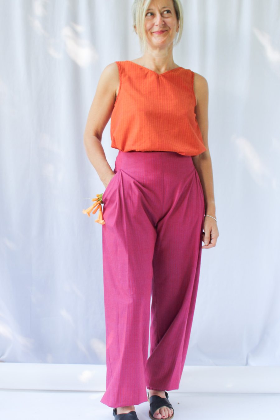Pantalone Aika in cotone operato
