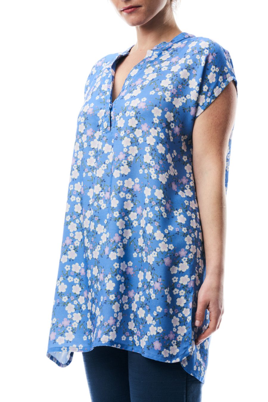 Blusa lunga Aura in viscosa stampata - Image 2