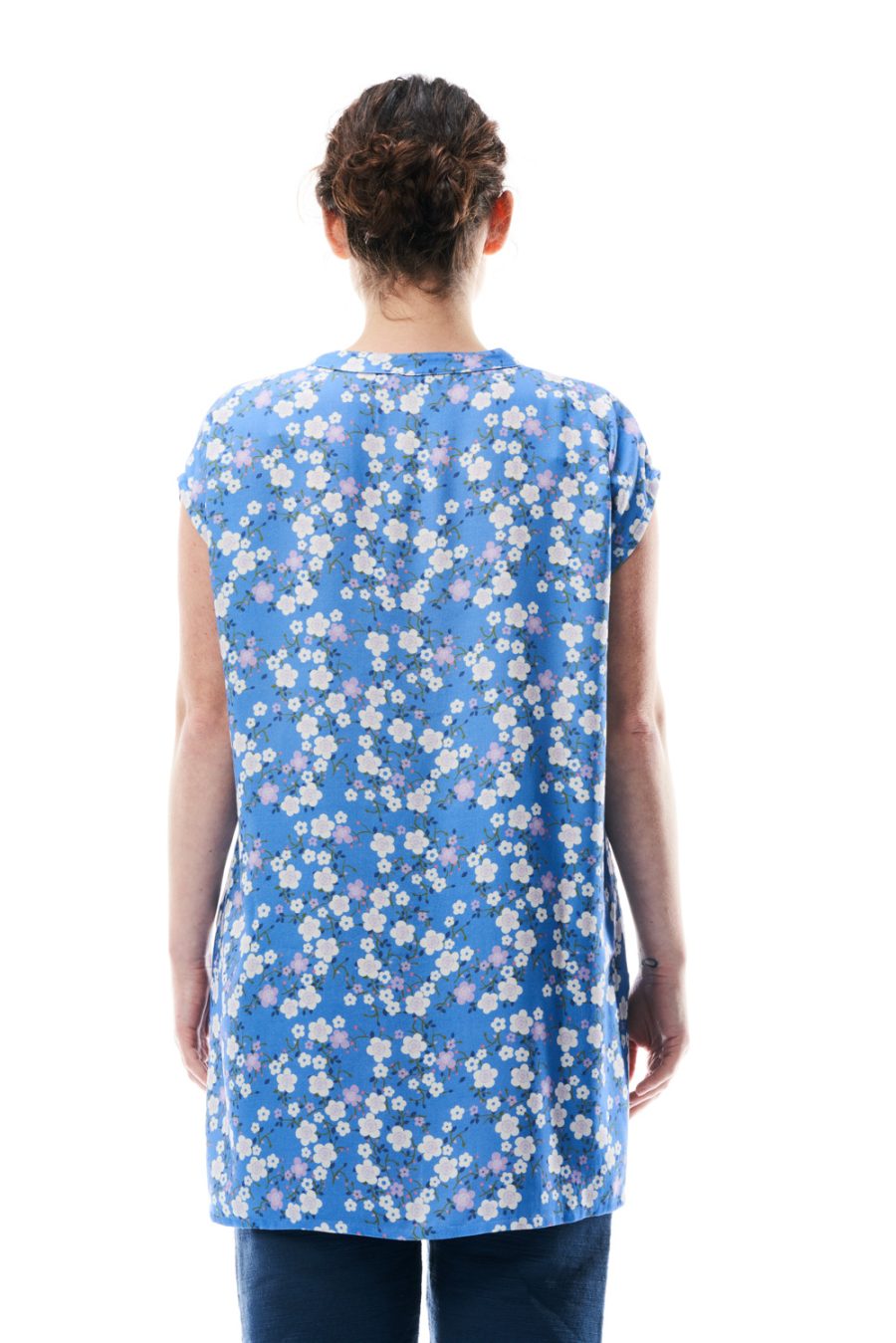 Blusa lunga Aura in viscosa stampata - Image 4