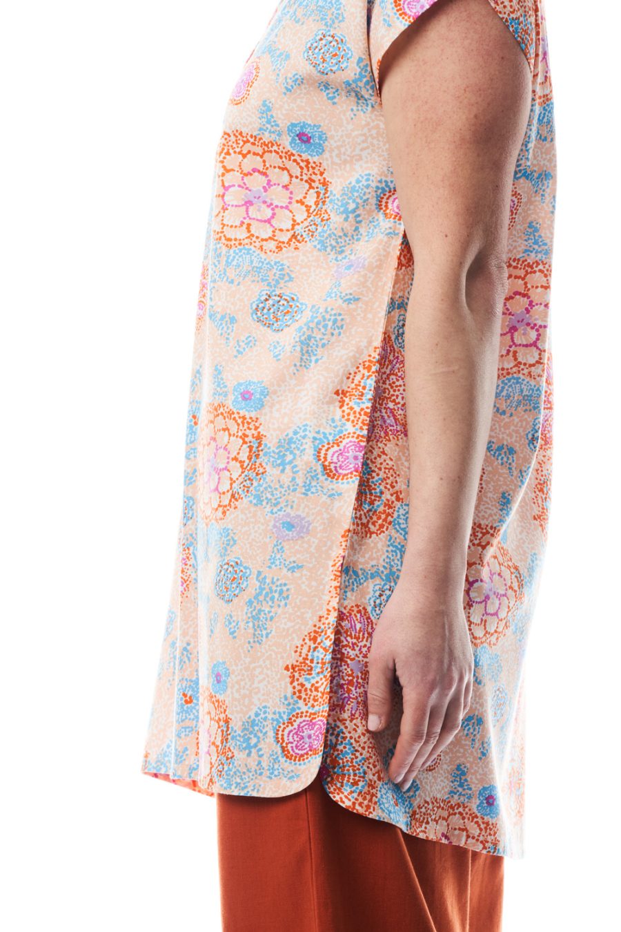 Blusa lunga Aura in viscosa stampata - Image 3