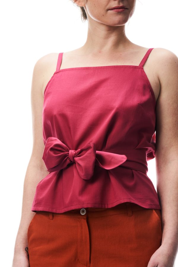 Top Dafne in satin di cotone