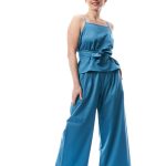Top Dafne in satin di cotone