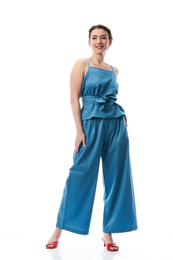 Top Dafne in satin di cotone