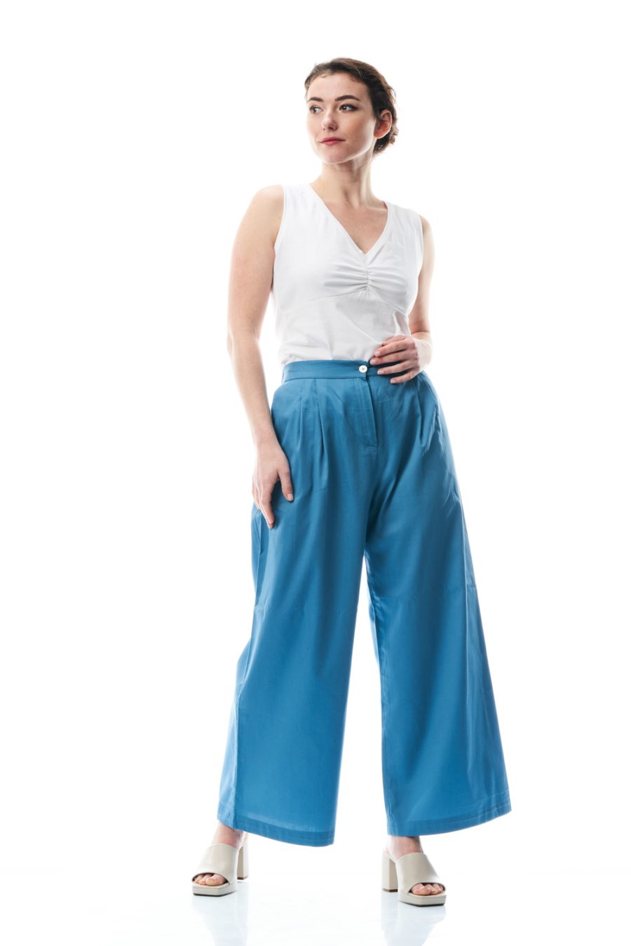 Pantalone Eileen in satin di cotone - Image 2