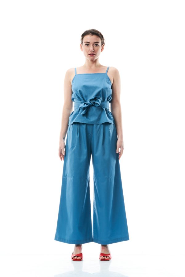 Pantalone Eileen in satin di cotone