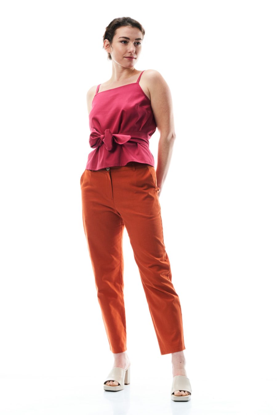 Pantalone Erica in cotone e lino - Image 2