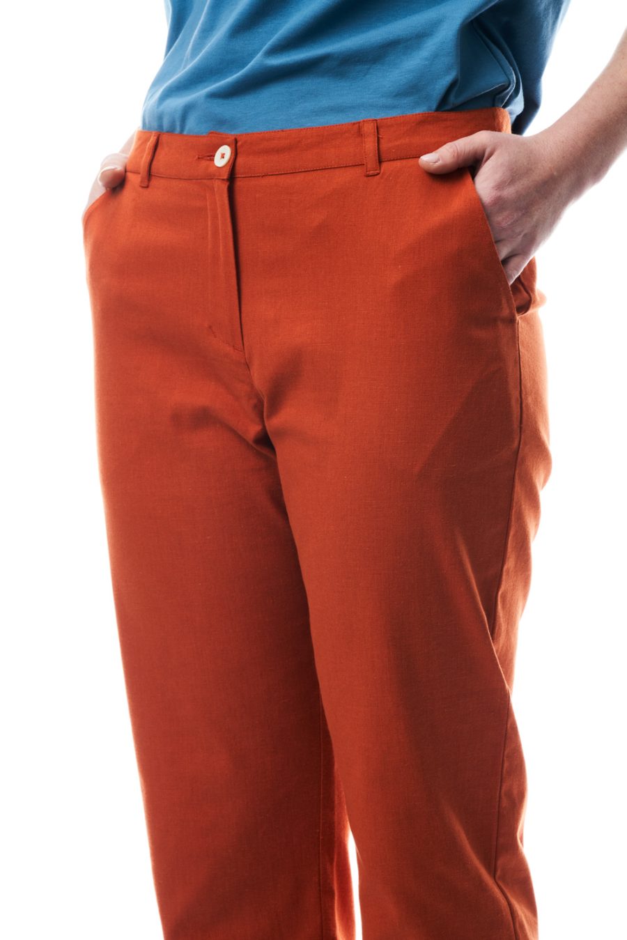 Pantalone Erica in cotone e lino - Image 4