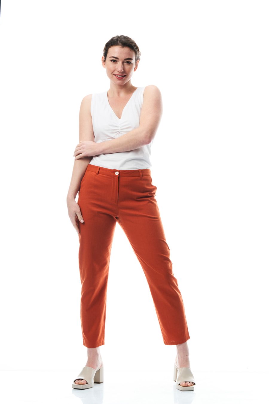 Pantalone Erica in cotone e lino - Image 6