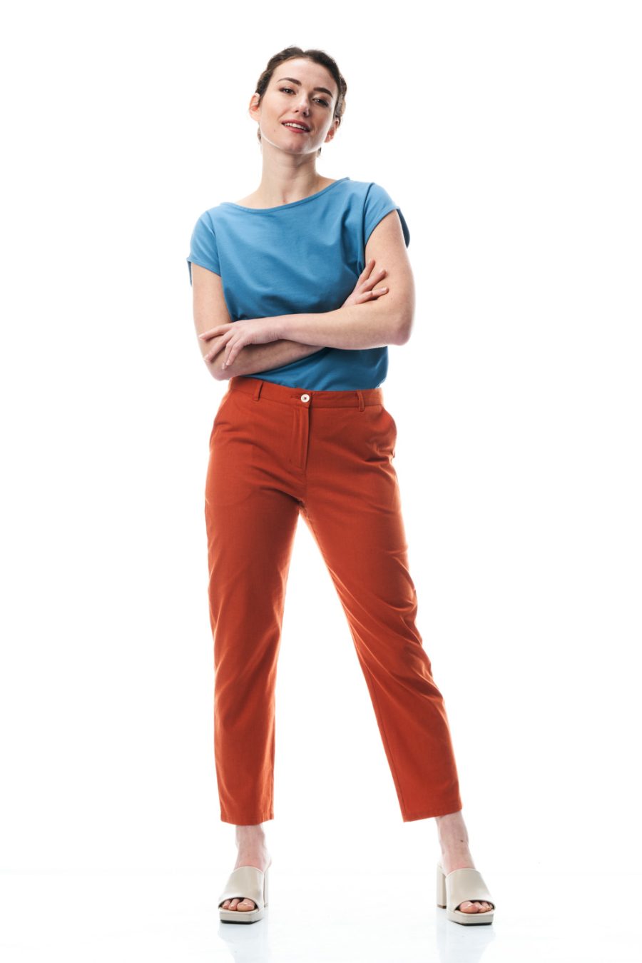 Pantalone Erica in cotone e lino