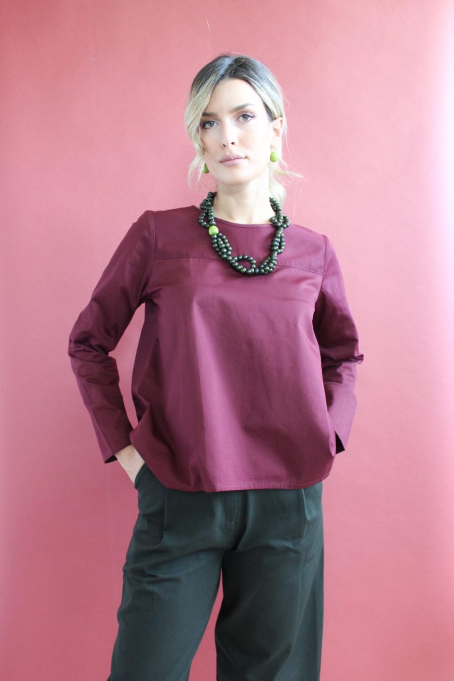 Blusa Ila in satin di cotone