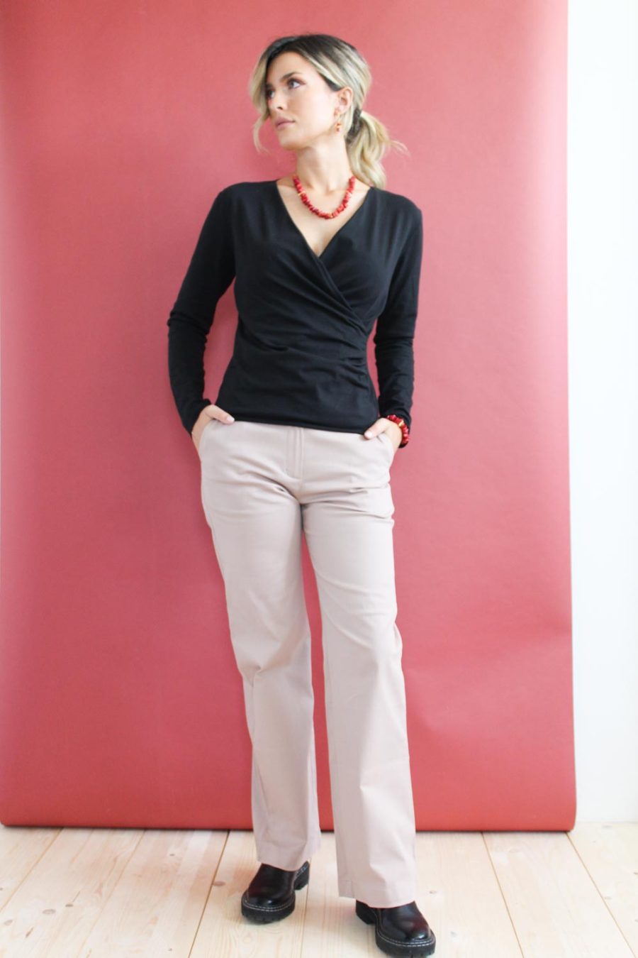 Pantalone Valeriana in twill di cotone stretch - Image 5