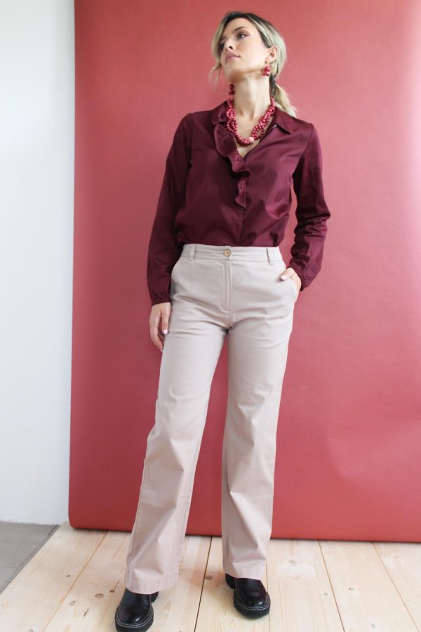 Pantalone Valeriana in twill di cotone stretch
