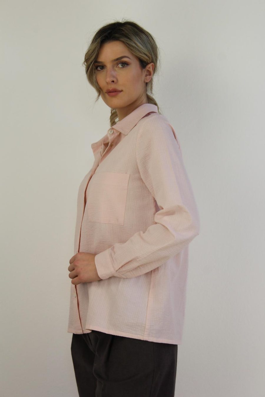 Camicia Lavanda in cotone seersucker - immagine 4