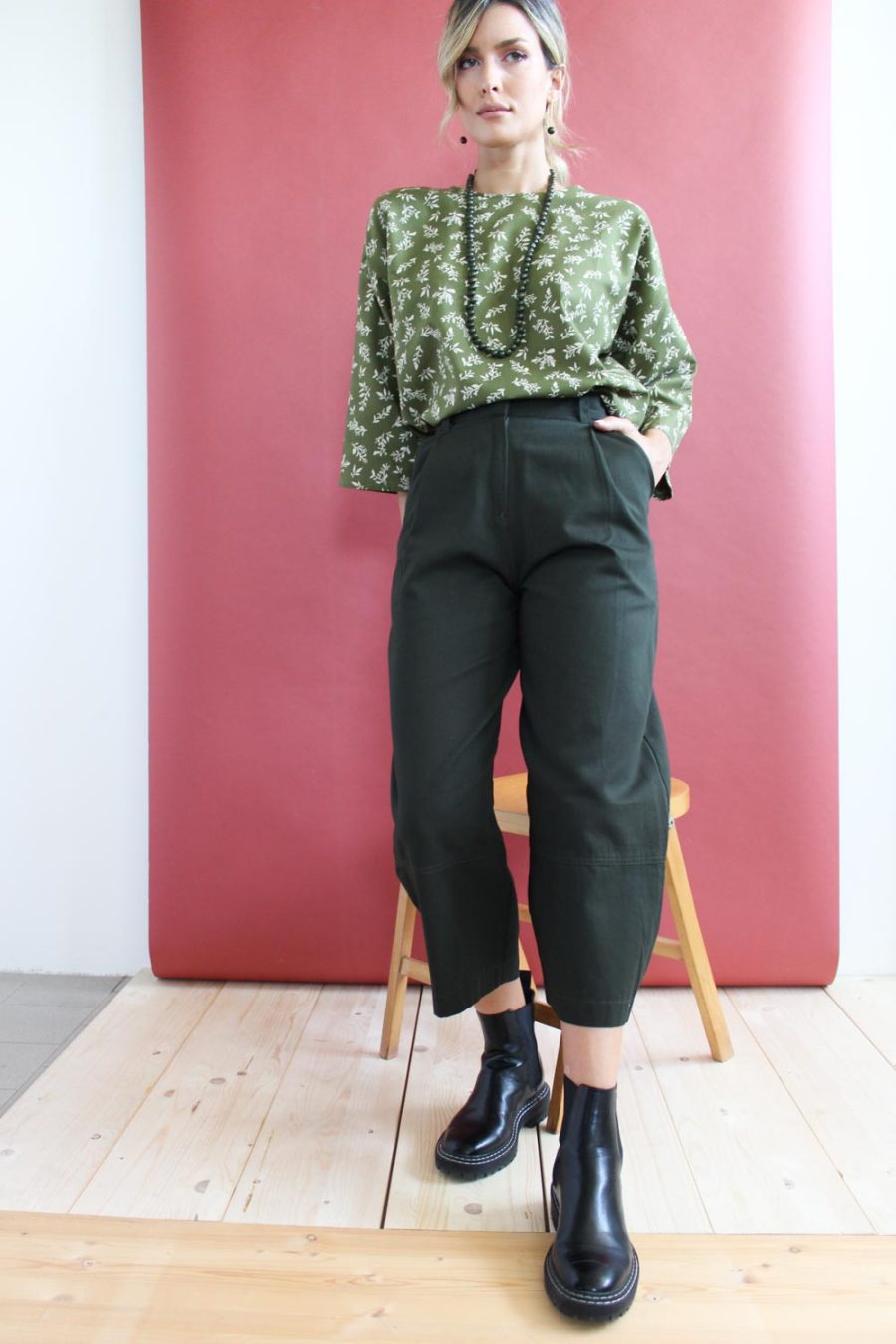 Pantalone Baggy in cotone operato - Image 3