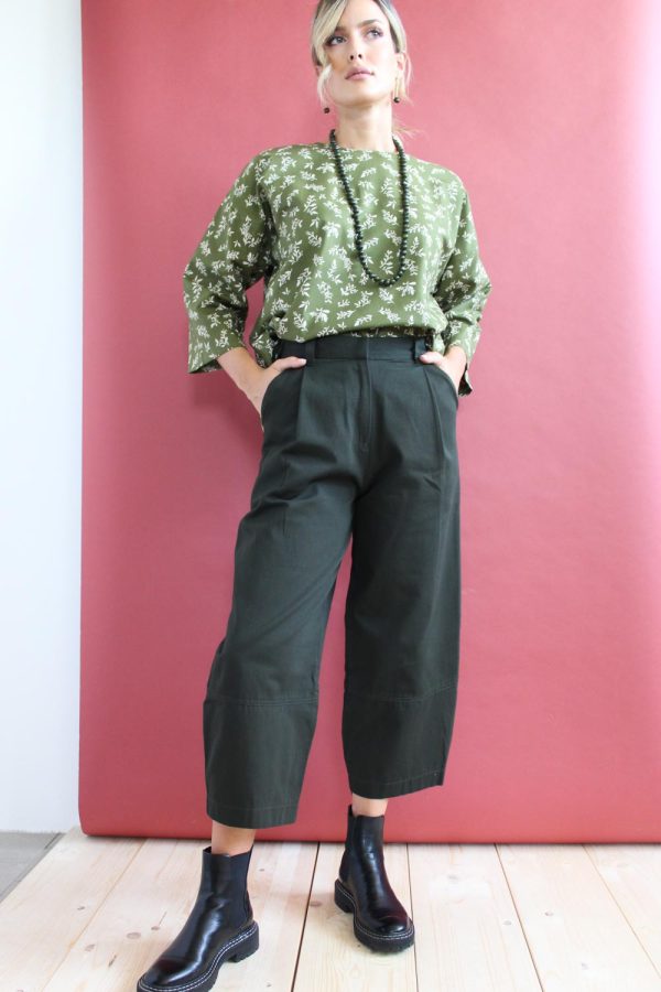 Pantalone Baggy in cotone operato