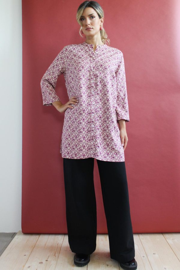 Camicia lunga Camomilla in viscosa stampata