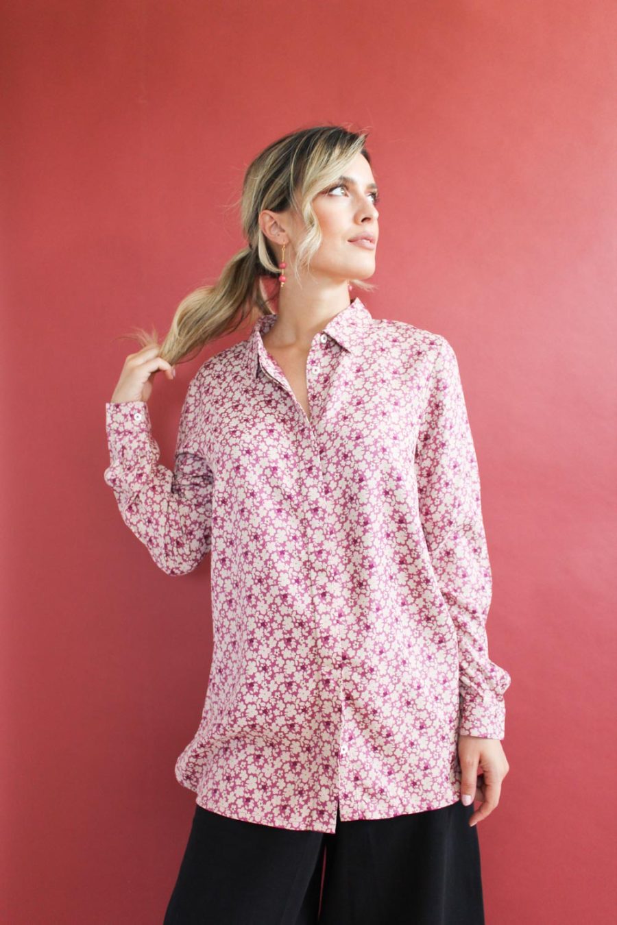 Camicia Alba in viscosa stampata