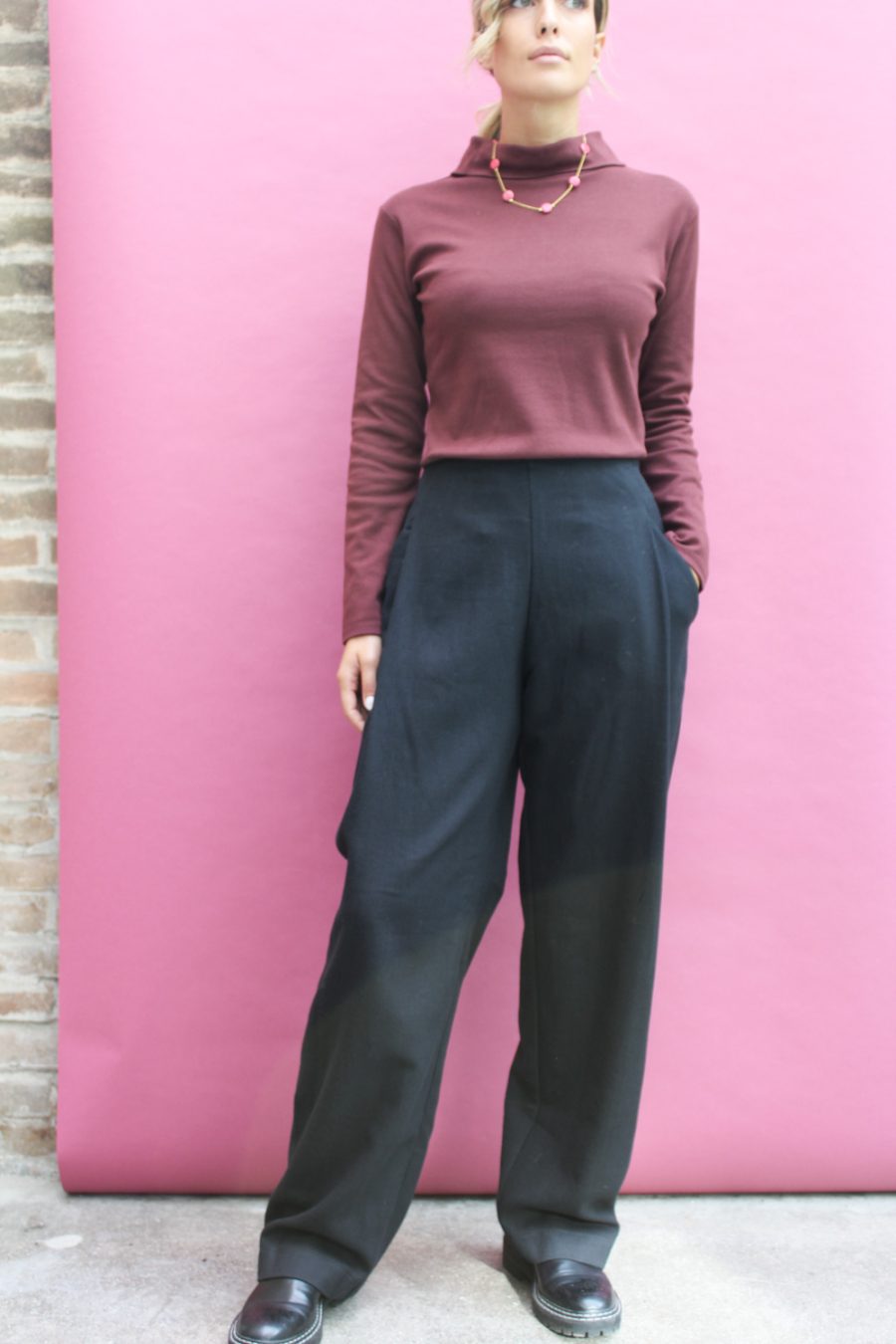 Pantalone Lea in cotone e lana