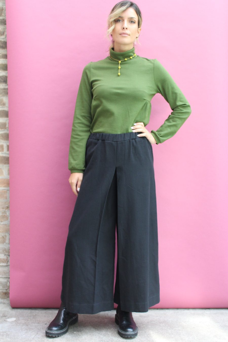 Pantalone Zoe in cotone e lana