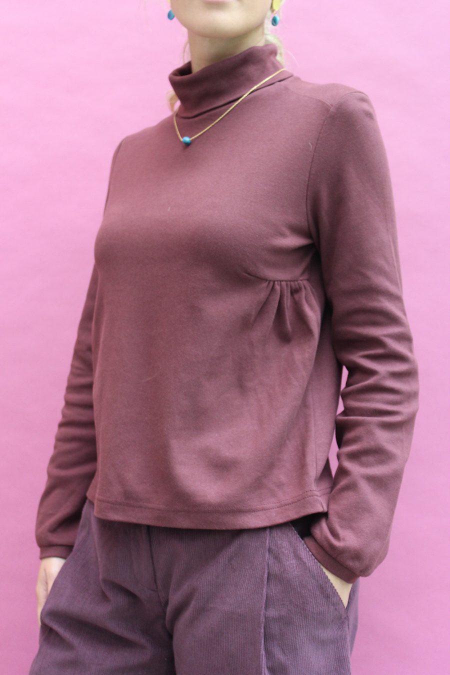 T-shirt lupetto a manica lunga Amelia in cotone interlock biologico - immagine 2