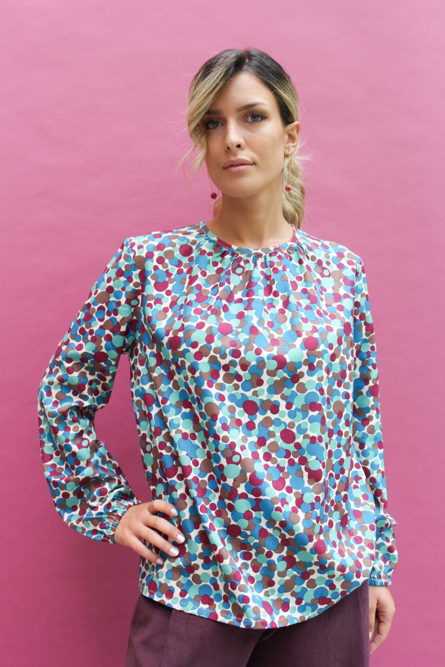 Blusa Bouquet in viscosa stampata - Image 2