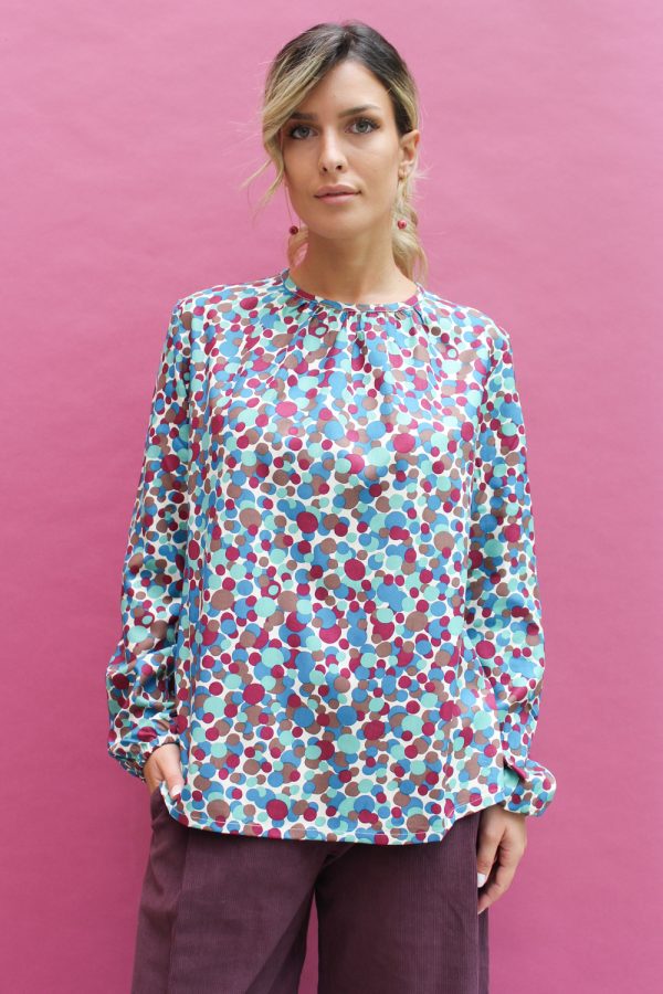 Blusa Bouquet in viscosa stampata
